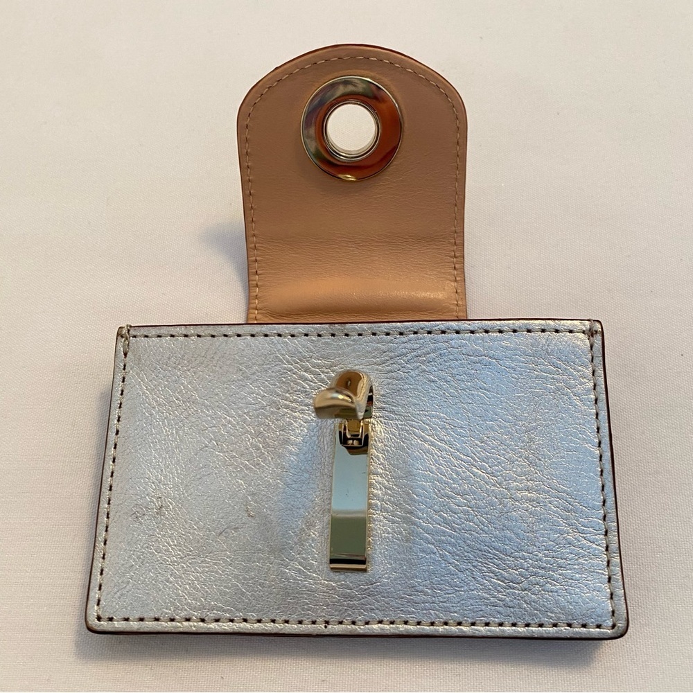 Kate Spade Silver Leather Gold Hardware Small Abby ID Card Case - Picture 6 of 10